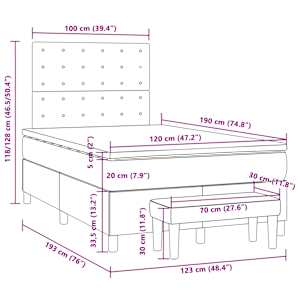 Box spring postel s matrací černá 120x190 cm textil - obrázek 10