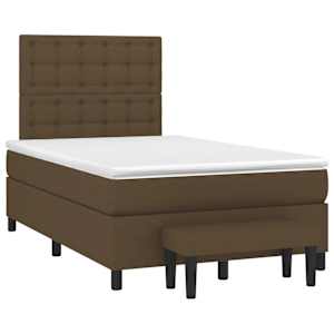 Box spring postel s matrací tmavě hnědá 120x190 cm textil - obrázek 2