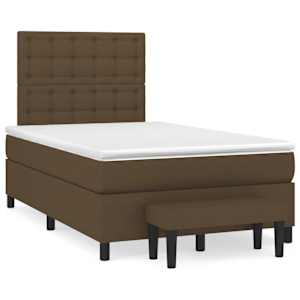 Box spring postel s matrací tmavě hnědá 120x190 cm textil - obrázek 1