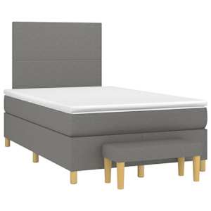 Box spring postel s matrací tmavě šedá 120x190 cm textil - obrázek 2