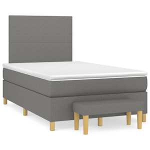 Box spring postel s matrací tmavě šedá 120x190 cm textil - obrázek 1