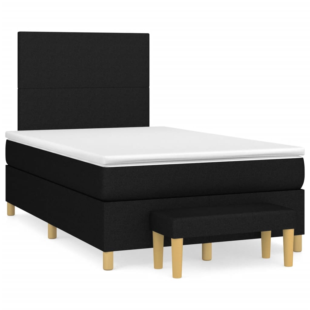 Boxspringbett mit Matratze Schwarz 120×190 cm Stoff