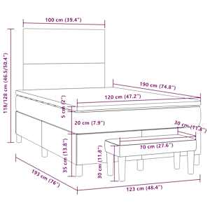 Box spring postel s matrací krémová 120x190 cm textil - obrázek 10