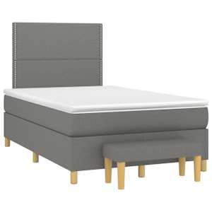 Box spring postel s matrací tmavě šedá 120x190 cm textil - obrázek 2