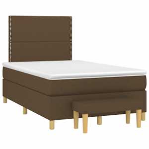 Box spring postel s matrací tmavě hnědá 120x190 cm textil - obrázek 2