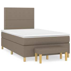 Box spring postel s matrací taupe 120x190 cm textil - obrázek 1