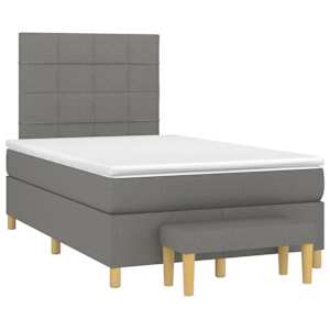 Box spring postel s matrací tmavě šedá 120x190 cm textil - obrázek 2