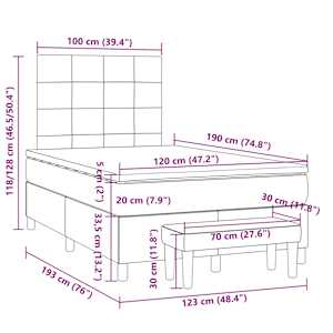 Box spring postel s matrací černá 120x190 cm textil - obrázek 9