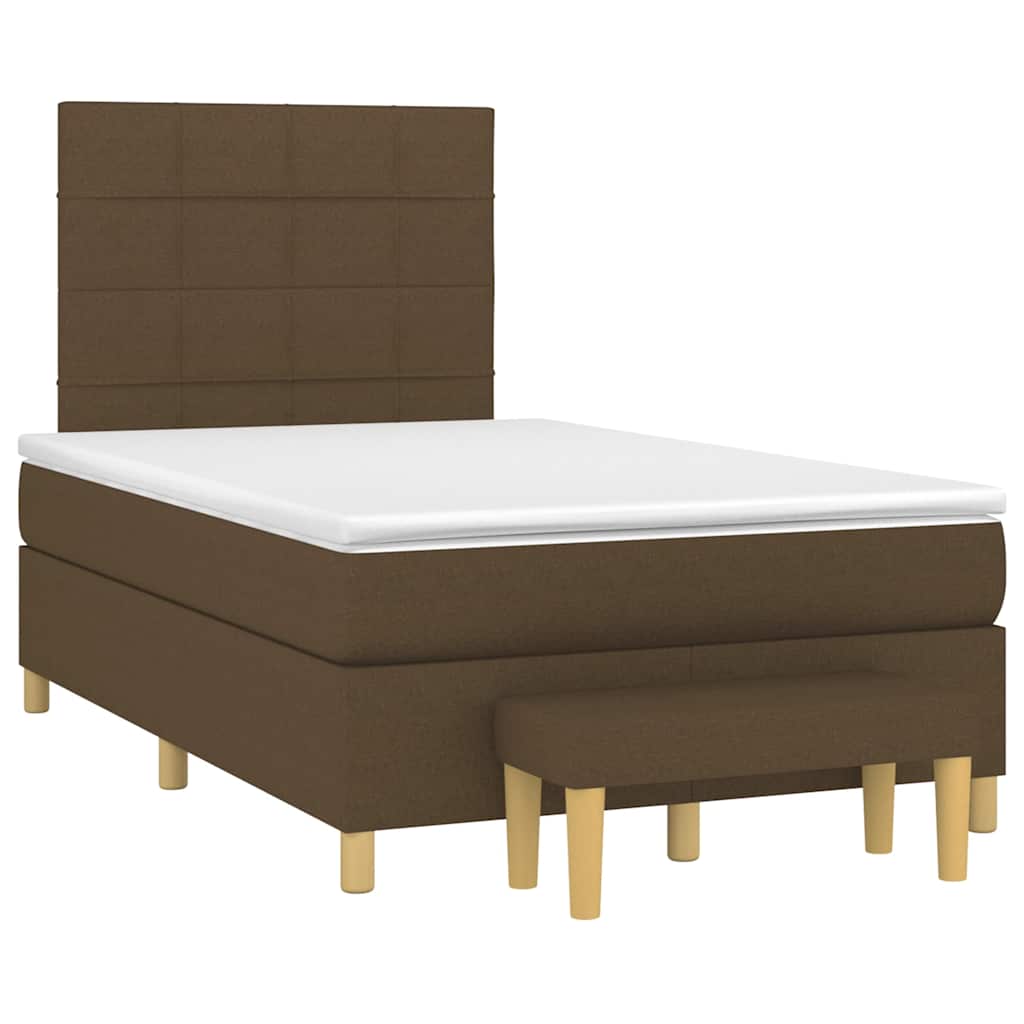 vidaXL Boxspring met matras stof donkerbruin 120x190 cm bruin, foto 3