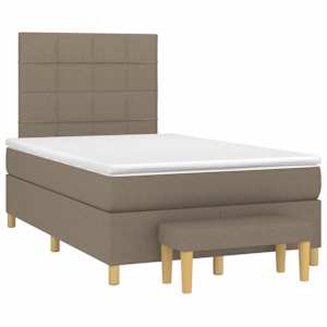 Box spring postel s matrací taupe 120x190 cm textil - obrázek 2