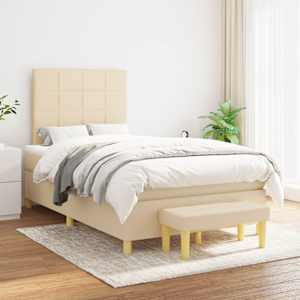 Box spring postel s matrací krémová 120x190 cm textil - obrázek 3