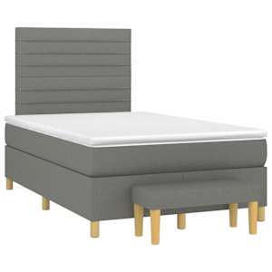 Box spring postel s matrací tmavě šedá 120x190 cm textil - obrázek 2