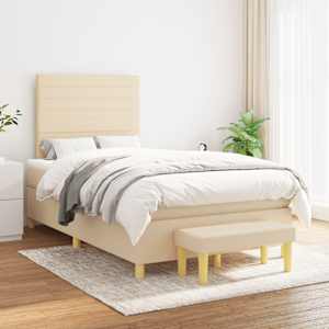 Box spring postel s matrací krémová 120x190 cm textil - obrázek 3