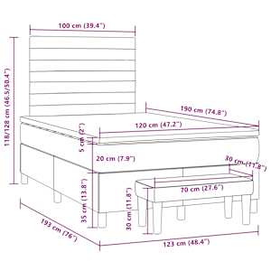 Box spring postel s matrací černá 120x190 cm textil - obrázek 10