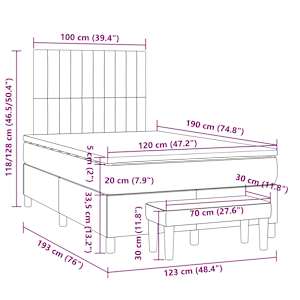 Box spring postel s matrací černá 120x190 cm textil - obrázek 10