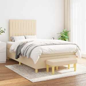 Box spring postel s matrací krémová 120x190 cm textil - obrázek 3