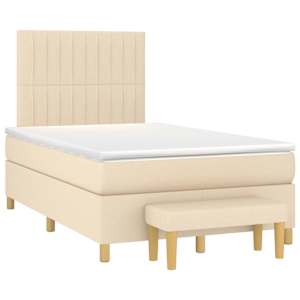 Box spring postel s matrací krémová 120x190 cm textil - obrázek 1