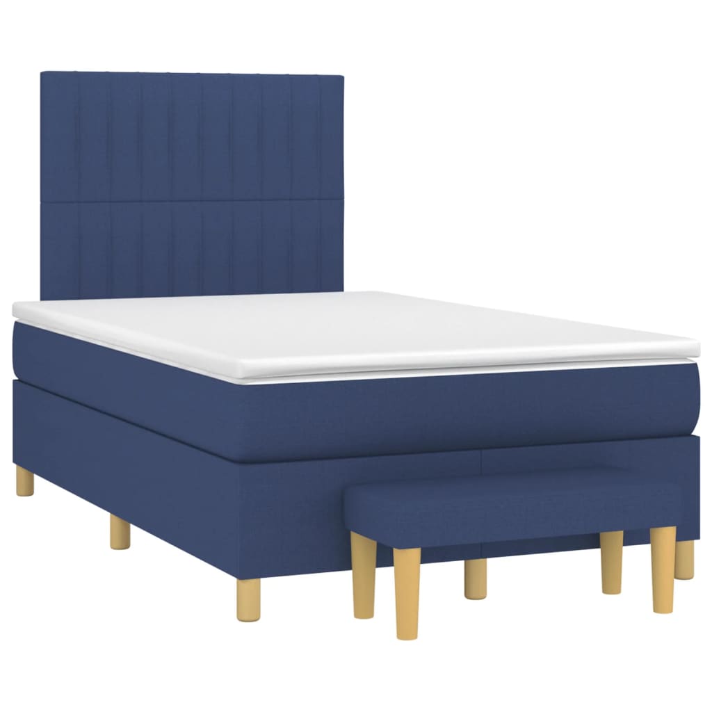 Boxspringbett mit Matratze Blau 120×190 cm Stoff