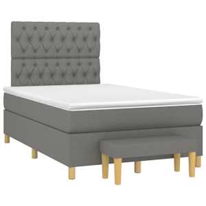 Box spring postel s matrací tmavě šedá 120x190 cm textil - obrázek 1