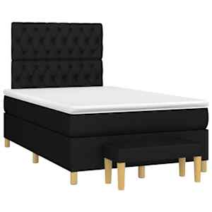 Box spring postel s matrací černá 120x190 cm textil - obrázek 1
