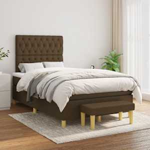 Box spring postel s matrací tmavě hnědá 120x190 cm textil - obrázek 3