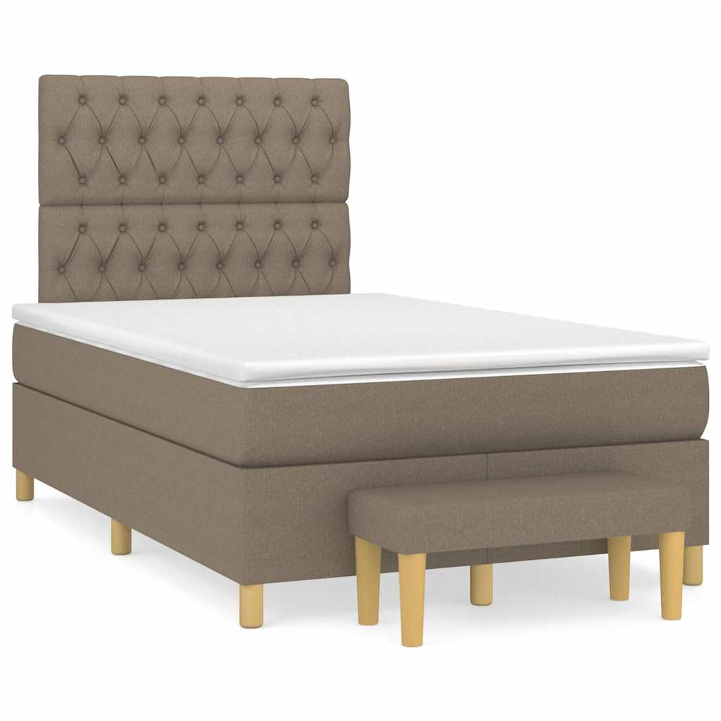Thumbnail - vidaXL Boxspringbett mit Matratze Taupe 120x190 cm Stoff