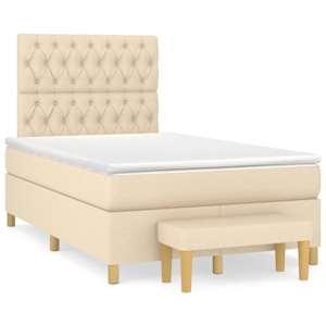 Box spring postel s matrací krémová 120x190 cm textil - obrázek 2