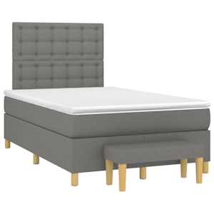 Box spring postel s matrací tmavě šedá 120x190 cm textil - obrázek 1