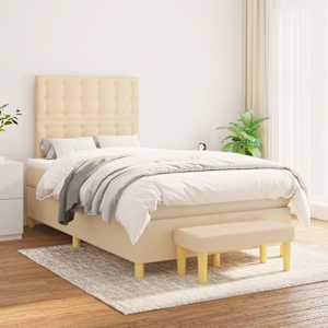 Box spring postel s matrací krémová 120x190 cm textil - obrázek 3
