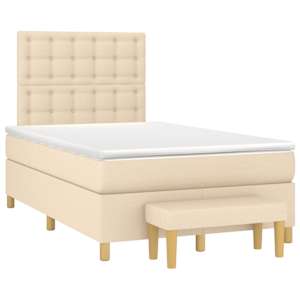 Box spring postel s matrací krémová 120x190 cm textil - obrázek 1