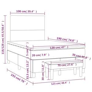 Box spring postel s matrací cappuccino 120x190 cm umělá kůže - obrázek 10