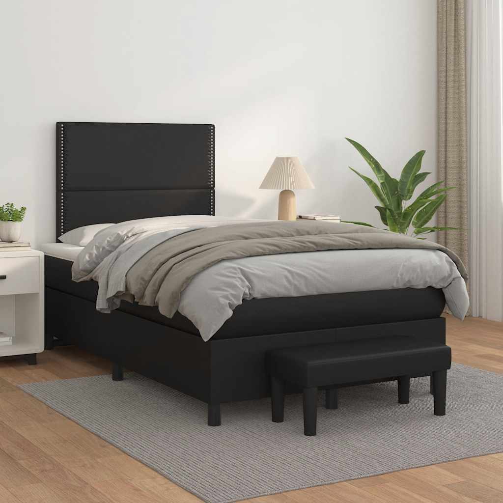 Thumbnail - vidaXL Boxspringbett mit Matratze Schwarz 120x190 cm Kunstleder