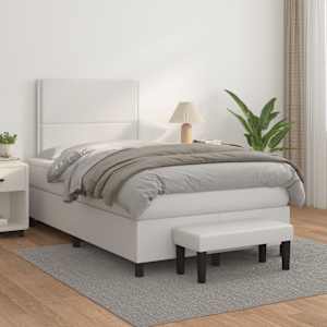 Box spring postel s matrací bílá 120x190 cm umělá kůže - obrázek 3