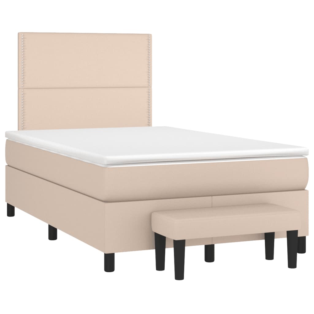 Boxspringbett Matratze Cappuccino-Braun 120×190 cm Kunstleder