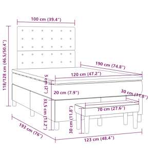 Box spring postel s matrací bílá 120x190 cm umělá kůže - obrázek 10