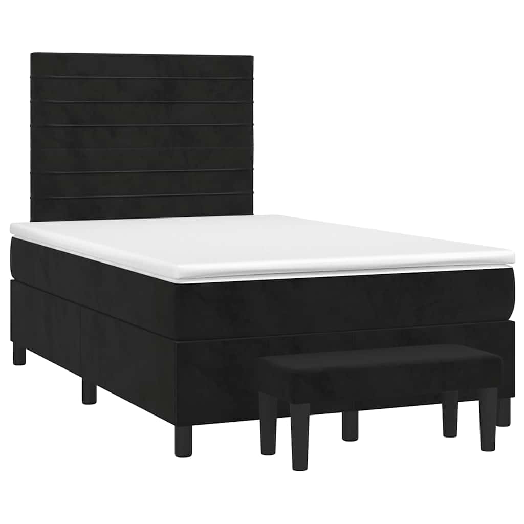 vidaXL Boxspring met matras fluweel zwart 120x190 cm, foto 3