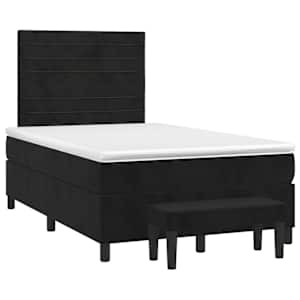 Box spring postel s matrací černá 120 x 190 cm samet - obrázek 2