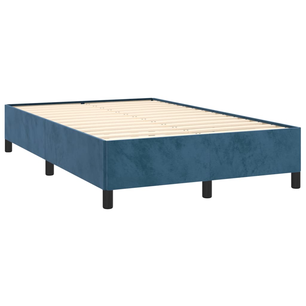 vidaXL Boxspring met matras fluweel donkerblauw 120x190 cm blauw, foto 4