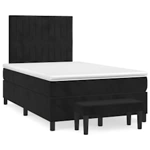 Box spring postel s matrací černá 120 x 190 cm samet - obrázek 1