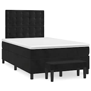 Box spring postel s matrací černá 120 x 190 cm samet - obrázek 1