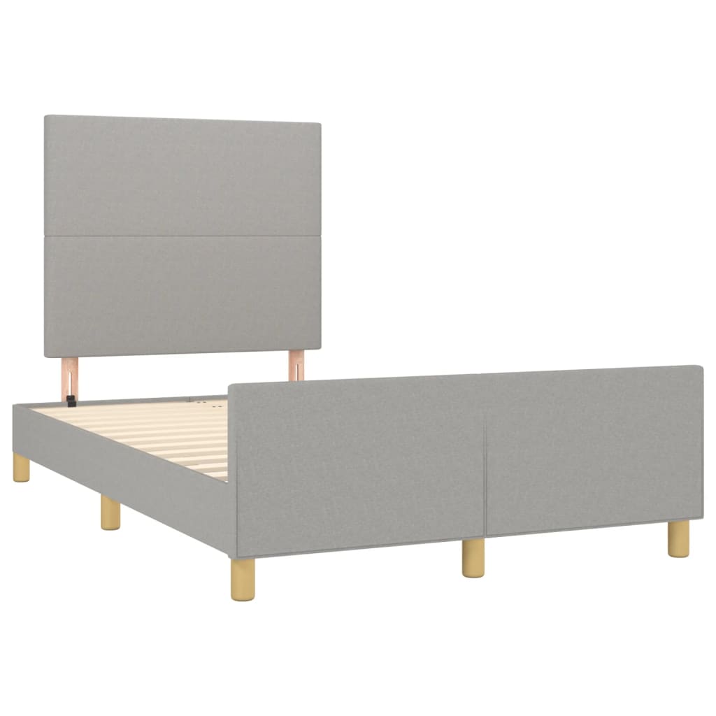 vidaXL Bedframe zonder matras 120x190 cm stof lichtgrijs afbeelding
