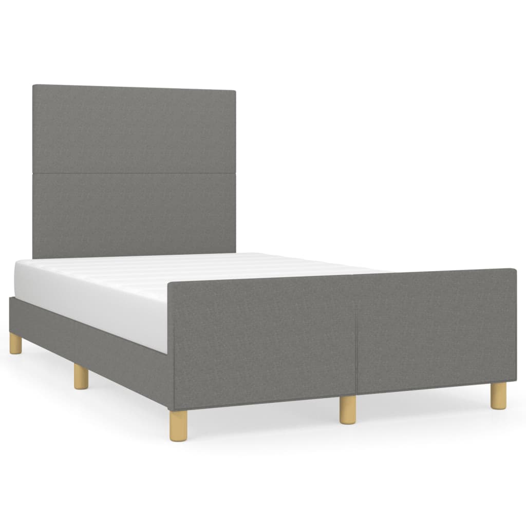 vidaXL Bedframe zonder matras 120x190 cm stof donkergrijs grijs, foto 3