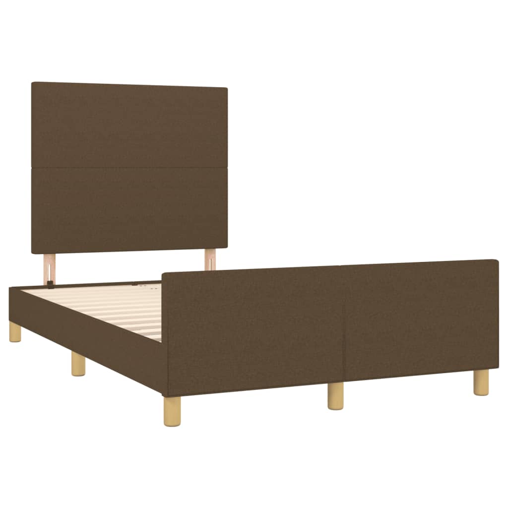 vidaXL Bedframe zonder matras 120x190 cm stof donkerbruin afbeelding