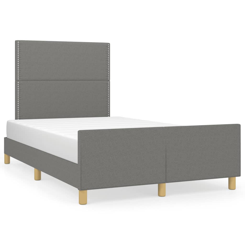 vidaXL Bedframe zonder matras 120x190 cm stof donkergrijs grijs, foto 3