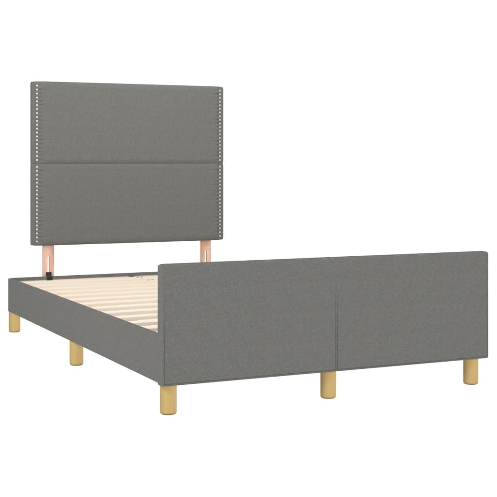 vidaXL Bedframe zonder matras 120x190 cm stof donkergrijs afbeelding