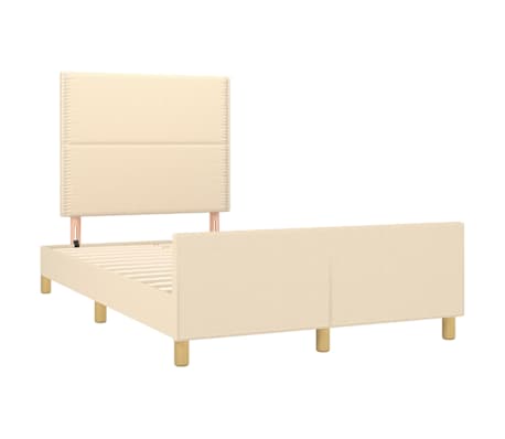 vidaXL Estructura de cama sin colch&oacute;n tela crema 120x190 cm