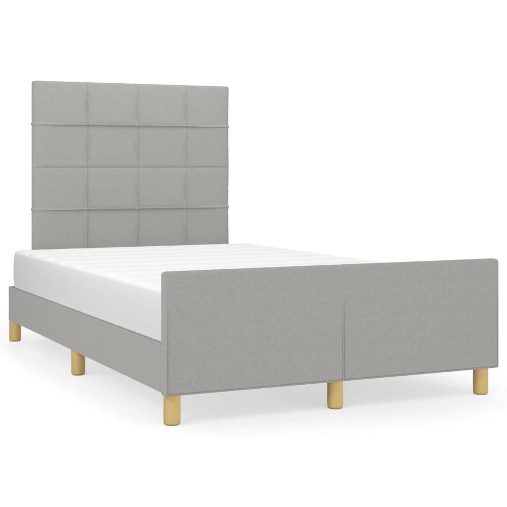 vidaXL Bedframe zonder matras 120x190 cm stof lichtgrijs grijs, foto 3