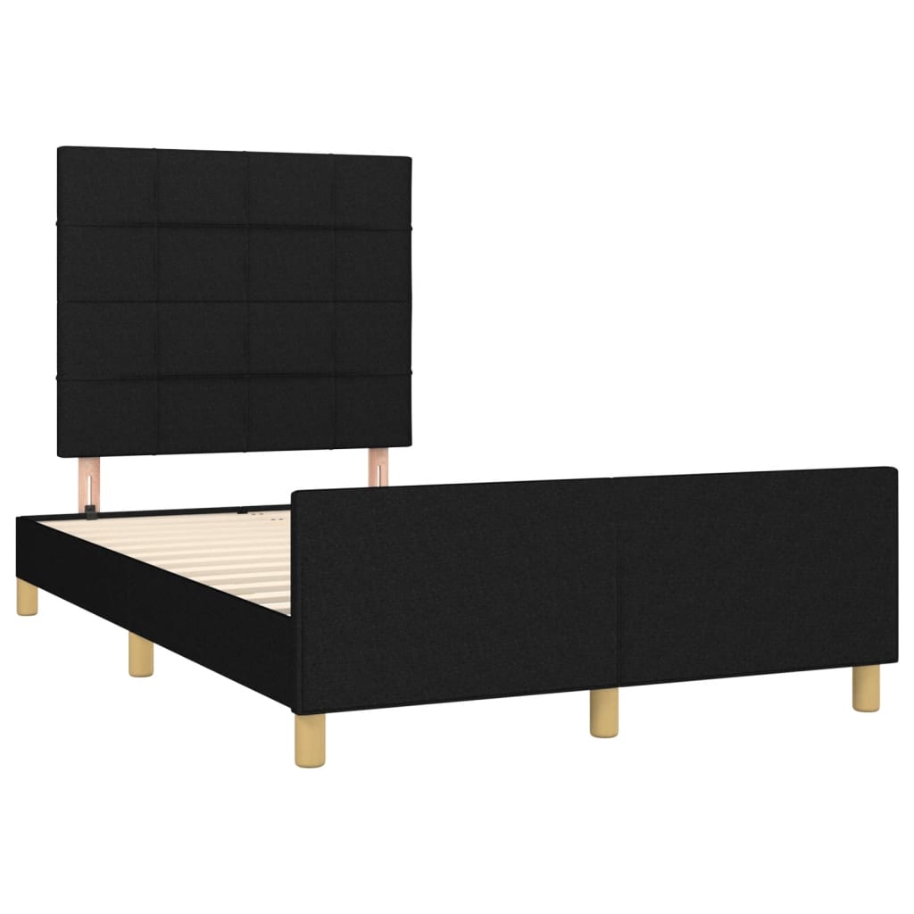 vidaXL Bedframe zonder matras 120x190 cm stof zwart afbeelding