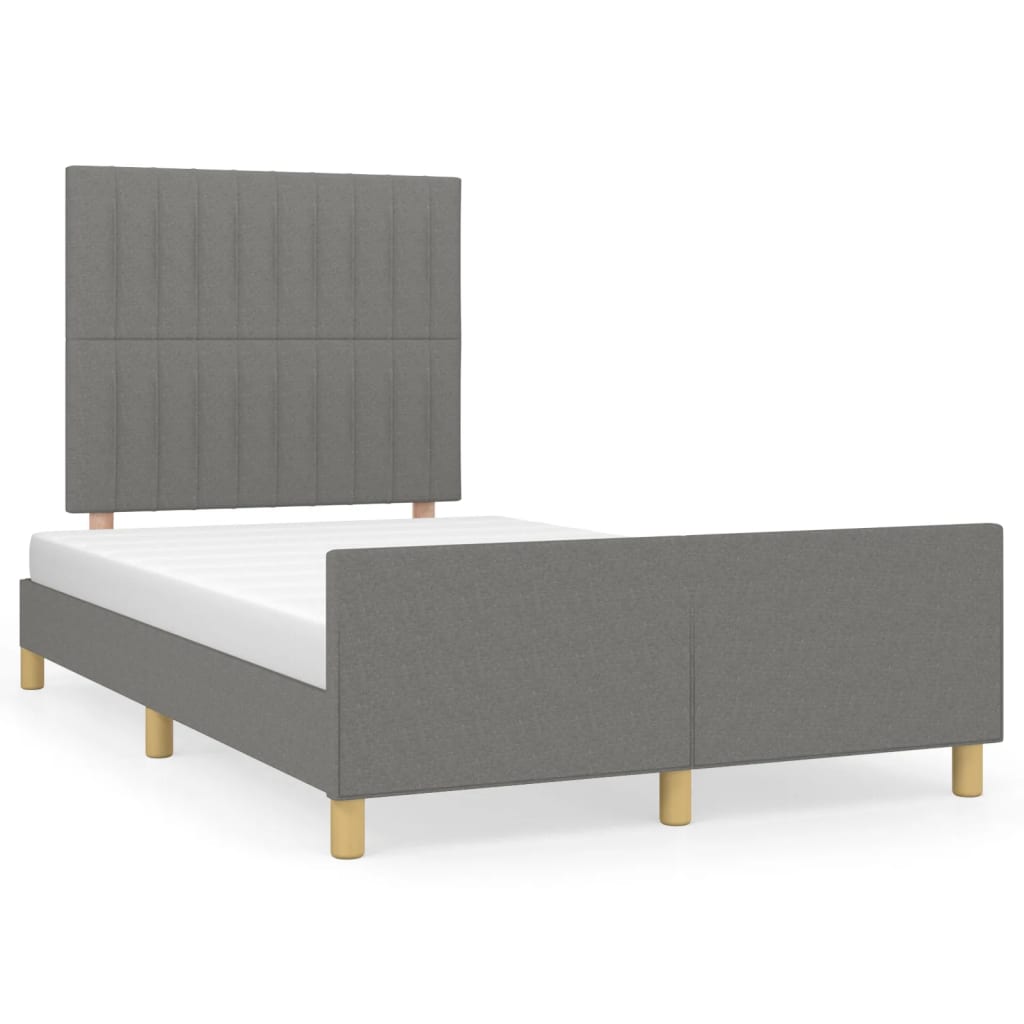 vidaXL Bedframe zonder matras 120x190 cm stof donkergrijs grijs, foto 3
