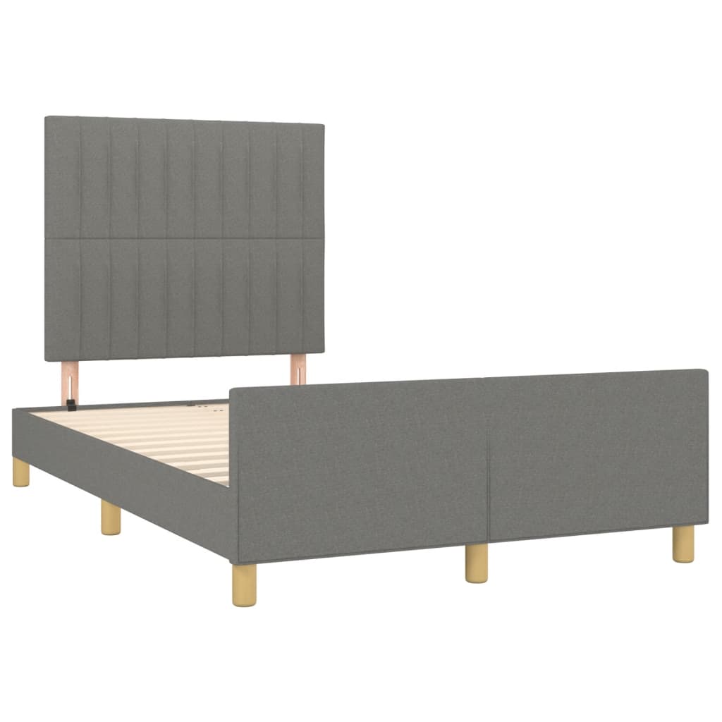 vidaXL Bedframe zonder matras 120x190 cm stof donkergrijs afbeelding